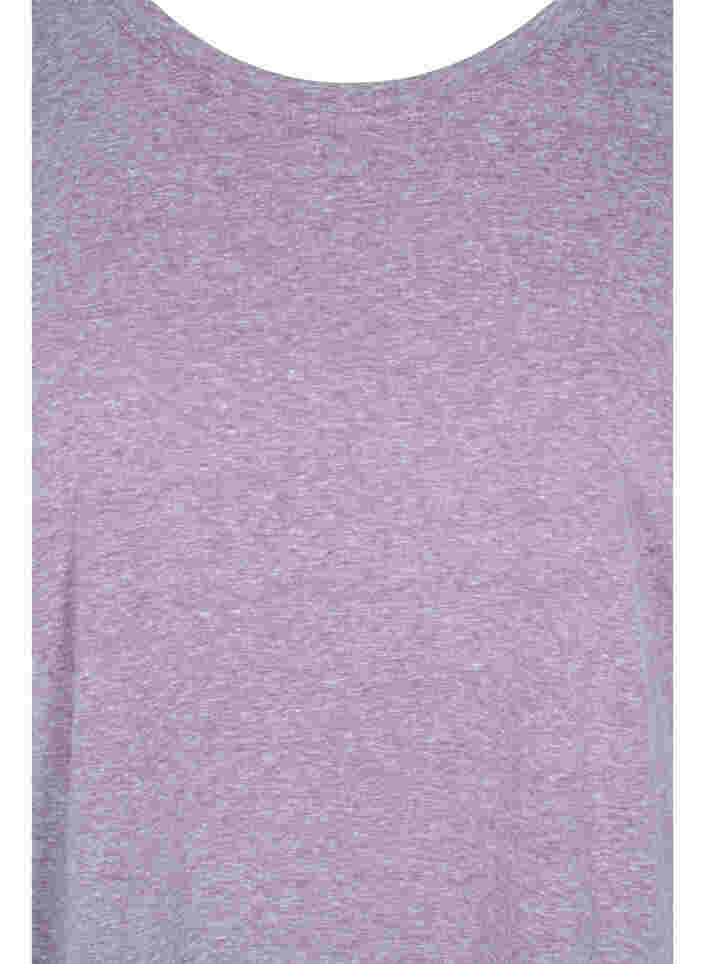 Melierte Bluse mit kurzen Ärmeln, Vintage Violet Mel., Packshot image number 2