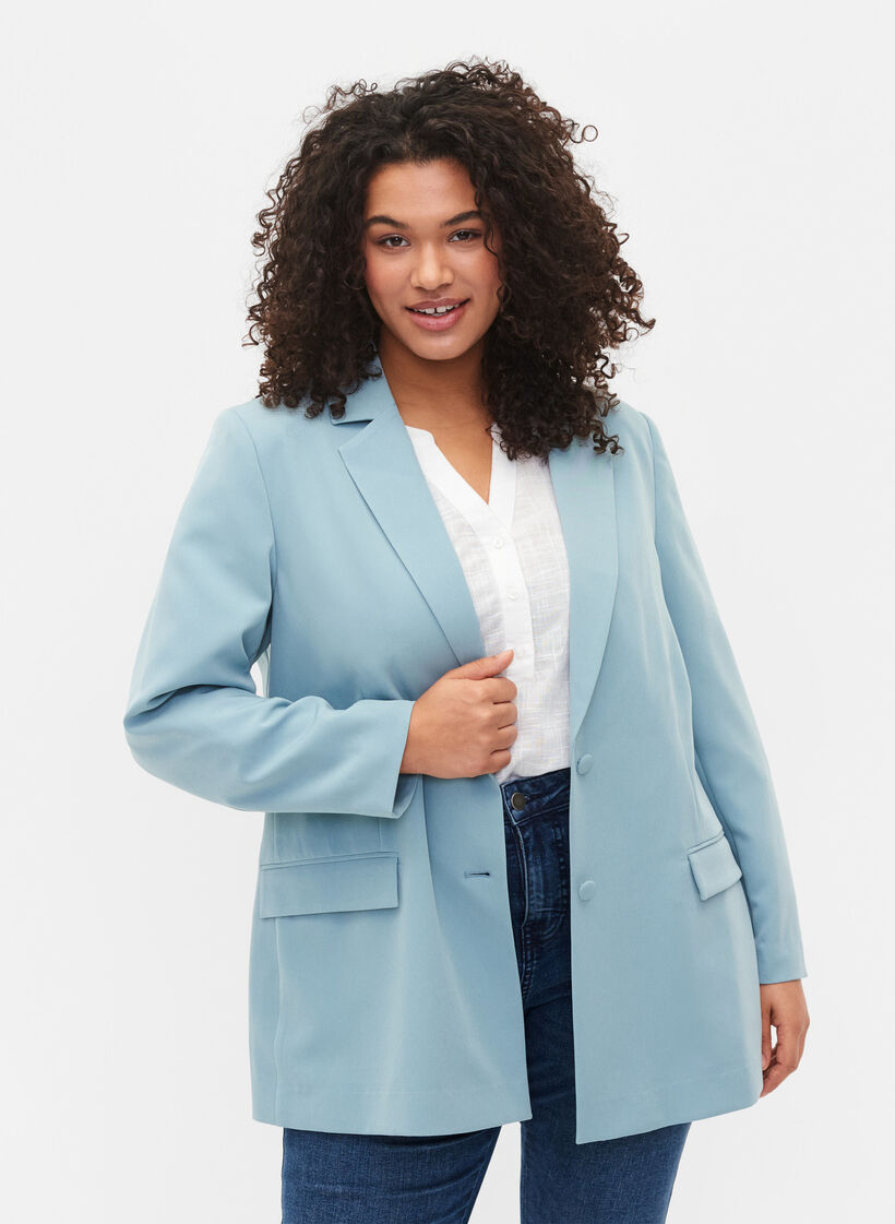 Klassischer Blazer mit Knopfverschluss, Citadel, Model image number 0
