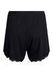 Lockere Nachtshorts aus geripptem Material mit Spitzensaum, Schwarz, Packshot image number 1