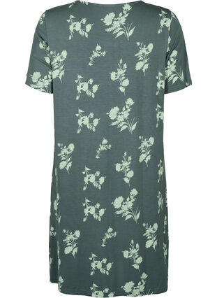 Kurzärmeliges Nachthemd aus Viskose mit Print, Balsam Green AOP, Packshot image number 1