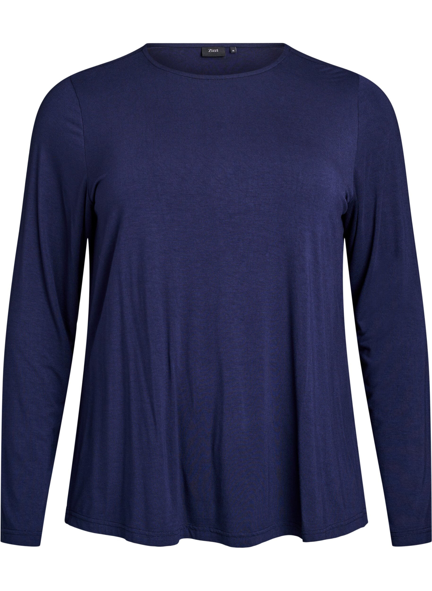 ZizziEinfarbige Bluse mit langen &Auml;rmeln, Blau, Packshot image number 0