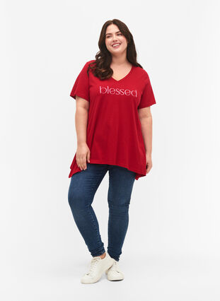 T-Shirt aus Baumwolle mit kurzen Ärmeln, Barbados Cherry BLES, Model image number 2