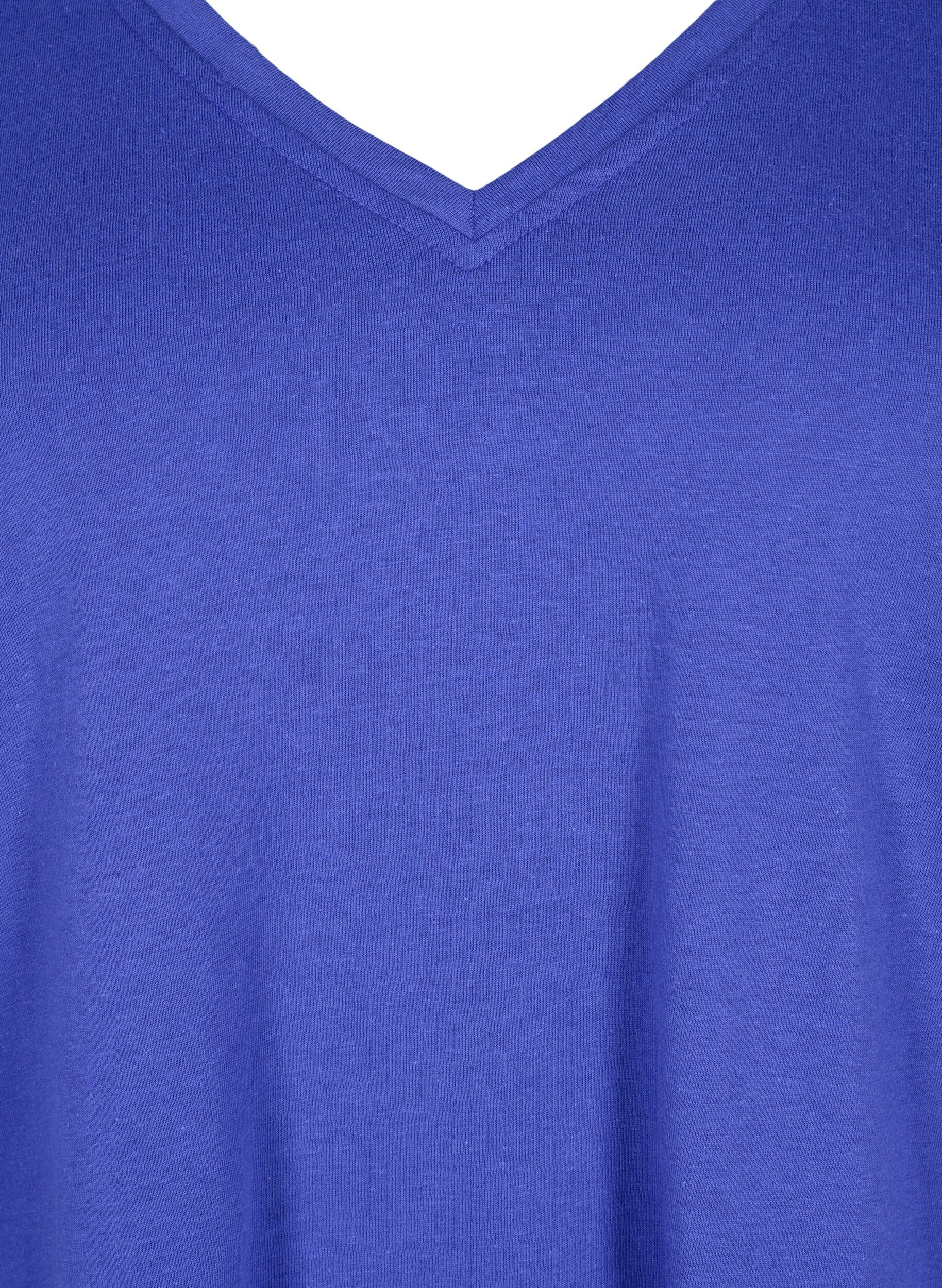 Zizzi FLASH - T-Shirt mit V-Ausschnitt, Royal Blue, Packshot image number 2