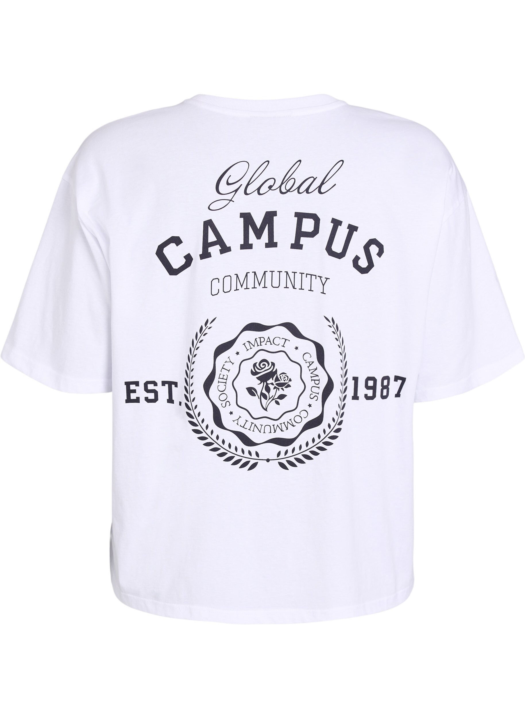 Zizzi Oversized T-Shirt mit R&uuml;ckenprint, Wei&szlig;, Packshot image number 1