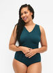 Badeanzug mit Krepp-Textur und Wickeleffekt, Dark Sea, Model image number 0