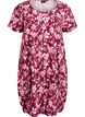 Kurz&auml;rmliges Baumwollkleid mit Aufdruck, Dunkles Bordeaux, Packshot image number 0