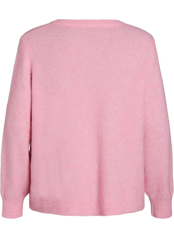 Strickjacke aus Wolle mit Knöpfen, Pink, Packshot