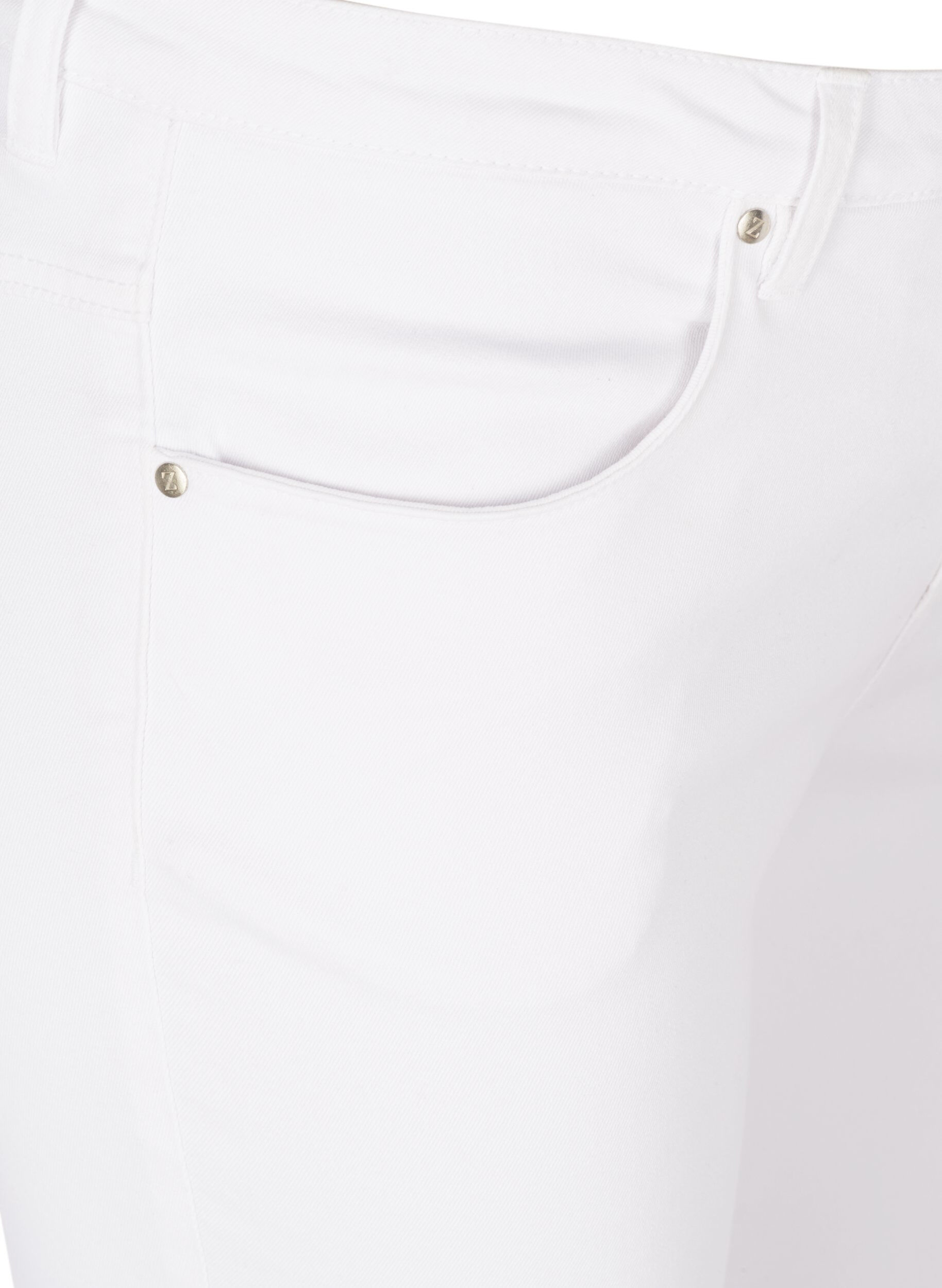 Zizzi Extra schmale Amy Jeans mit hoher Taille, White, Packshot image number 2