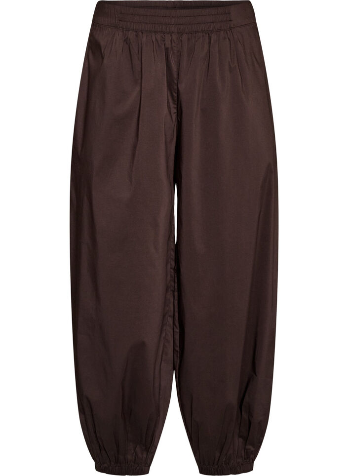 Ballonhose mit Taschen und elastischem Bund, Braun, Packshot image number 0