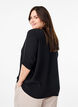 Kurzärmelige Bluse aus Viskose, Schwarz, Model image number 2