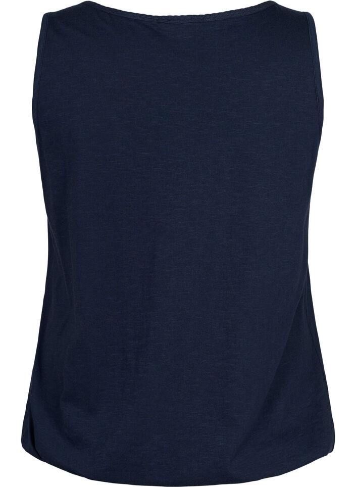 Top aus Baumwolle mit Spitzenbesatz, Navy Blazer, Packshot image number 1