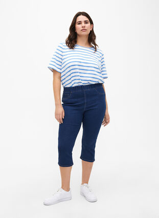 Gestreiftes T-Shirt aus biologischer Baumwolle, Marina Stripe, Model image number 2