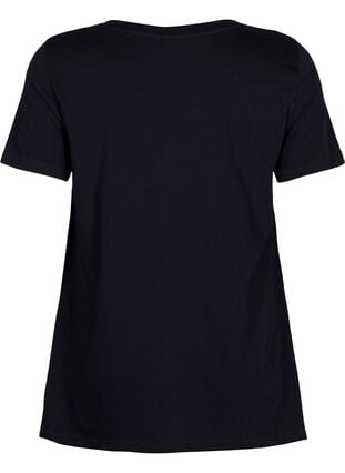 Baumwoll-T-Shirt mit kurzen Ärmeln, Black W. Sun, Packshot image number 1