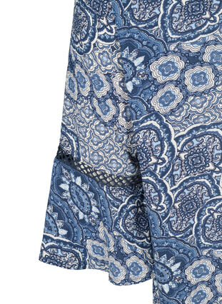 Viskosekleid mit 3/4-Ärmeln und Print, Asian Blue print, Packshot image number 3
