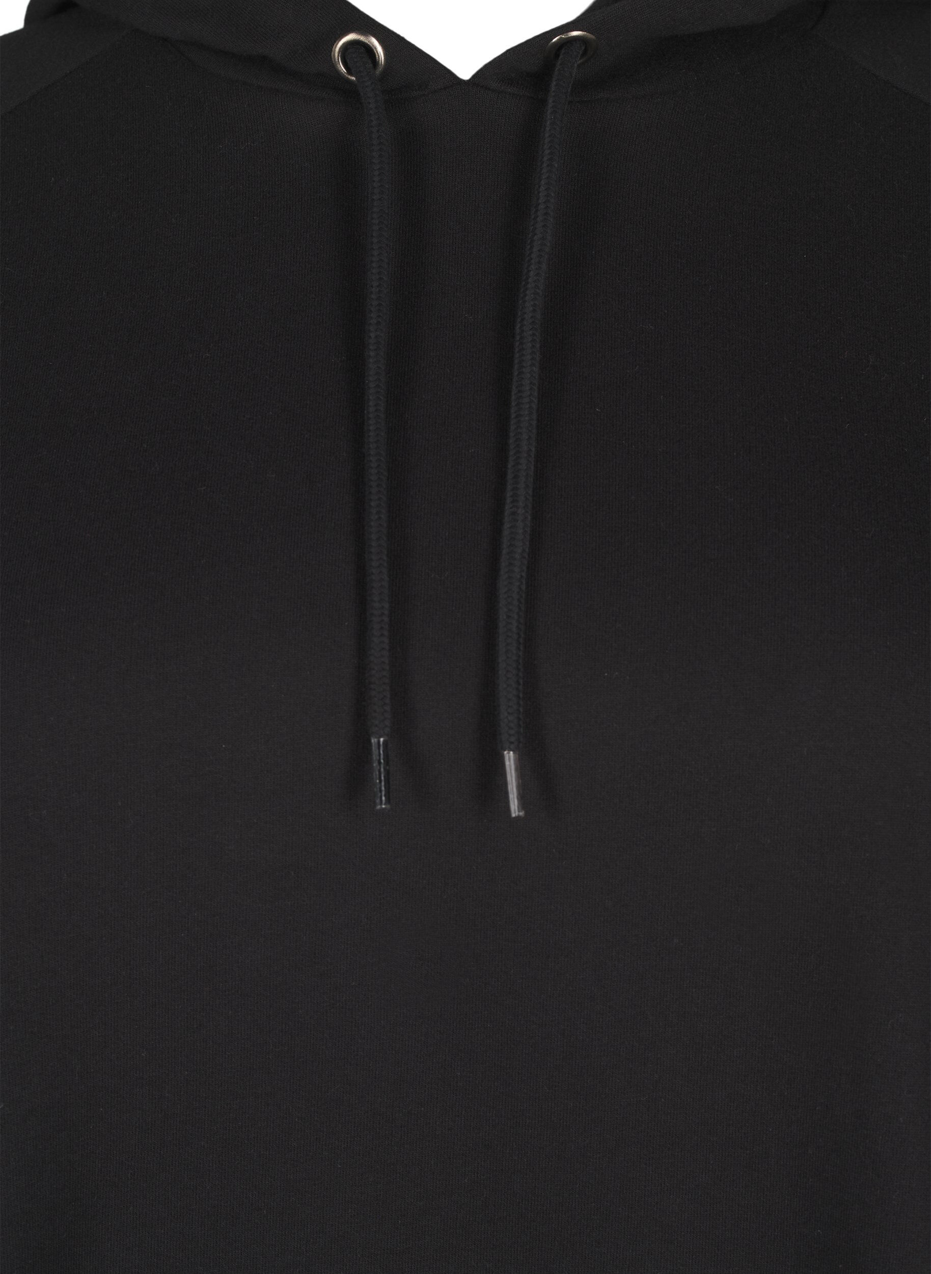 Zizzi Oversize-Sweatshirt mit Print an den &Auml;rmeln, Black w. Silver, Packshot image number 2