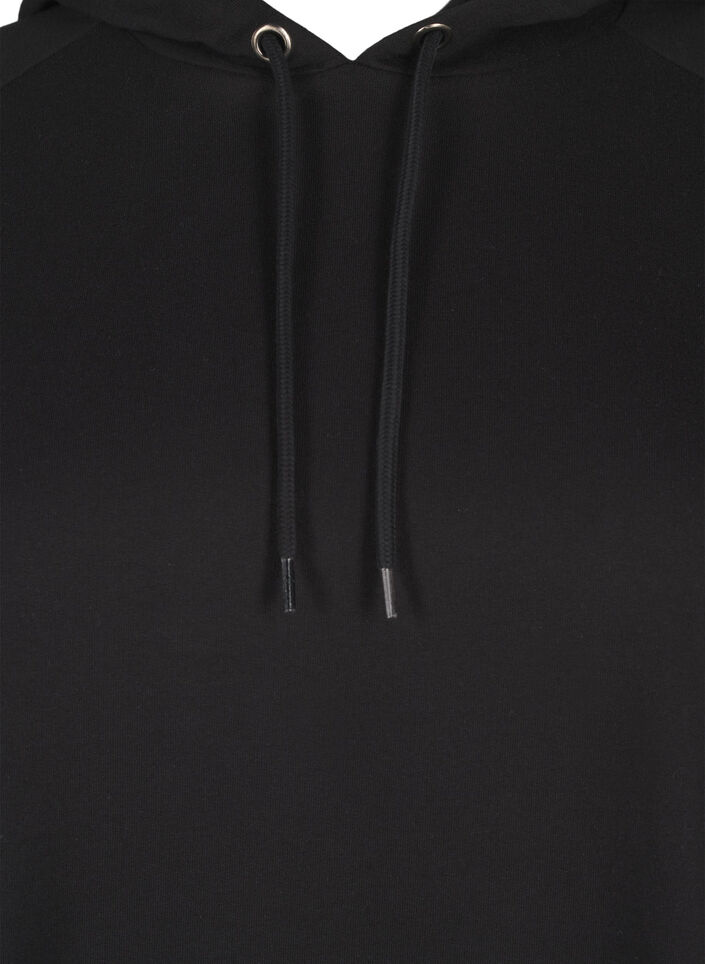 Oversize-Sweatshirt mit Print an den Ärmeln, Black w. Silver, Packshot image number 2