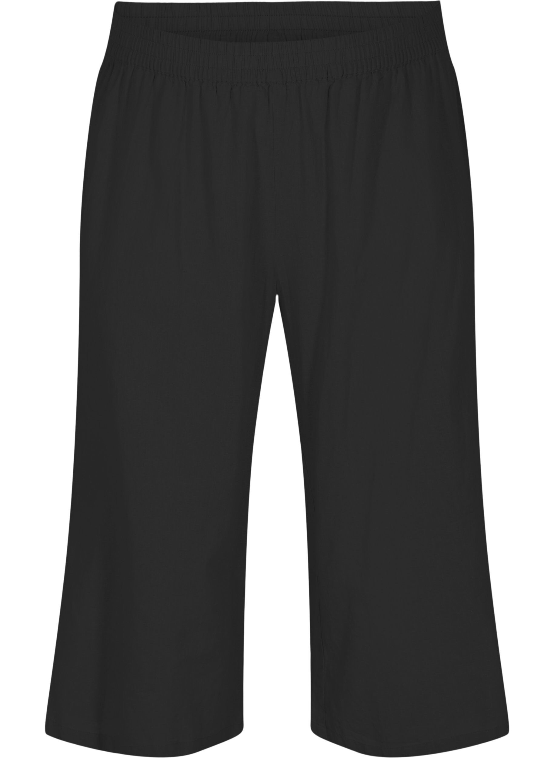 Zizzi 7/8 Hose aus einer Baumwollmischung mit Leinen, Black, Packshot image number 0