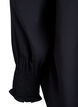 Bluse mit R&uuml;schenkragen und Raffung, Schwarz, Packshot image number 3