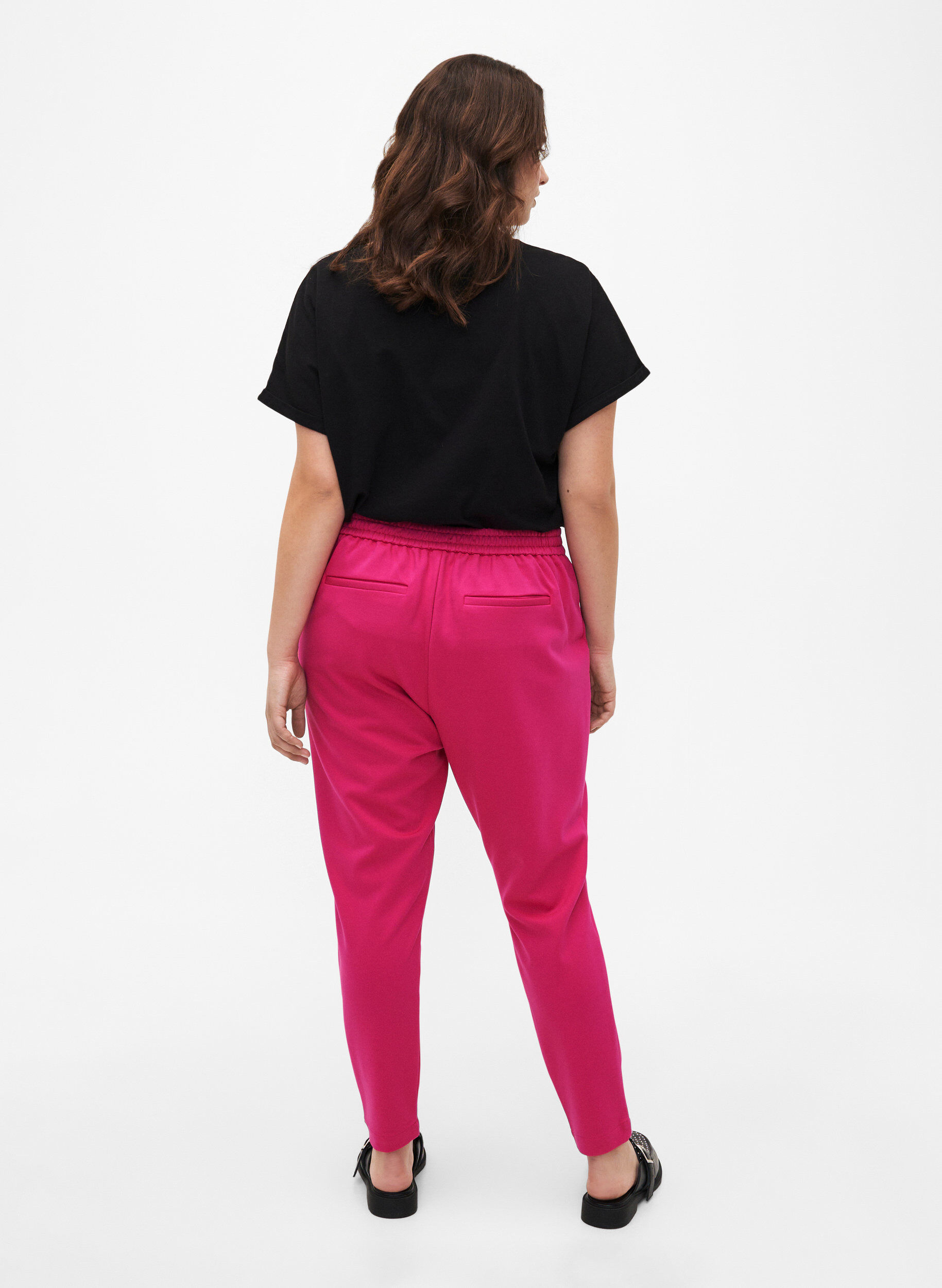 Zizzi Cropped-Hose mit Taschen, Pink, Model image number 2