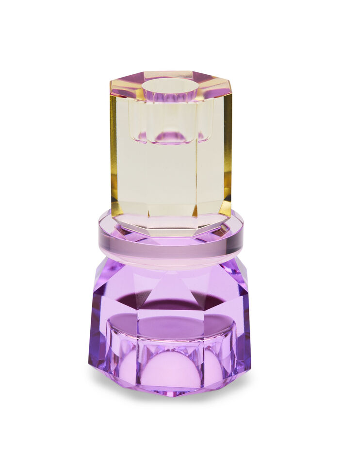 Kerzenständer aus Kristallglas, Butter/Violet, Packshot image number 0