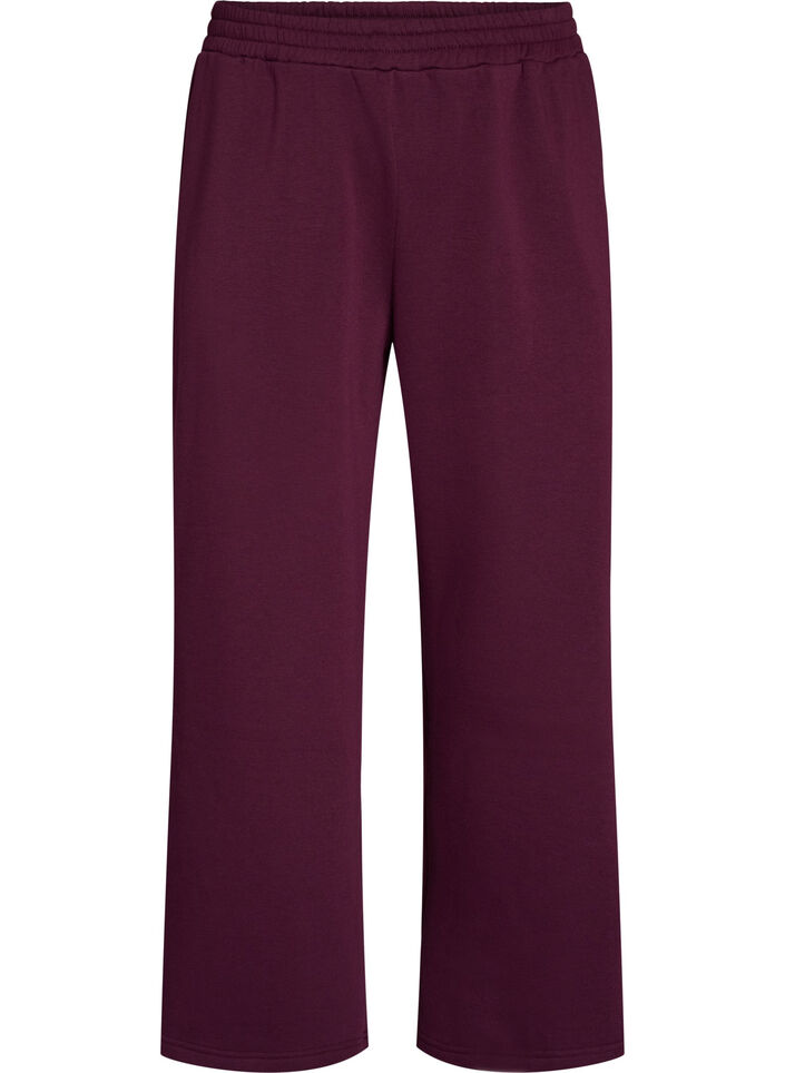 Hoch taillierte Sweatpants mit weitem Bein, Lila, Packshot image number 0