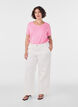 Einfarbiges basic T-Shirt aus Baumwolle, Pink, Model image number 1