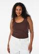Einfarbiges Basic Top aus Baumwolle, Braun, Model image number 0