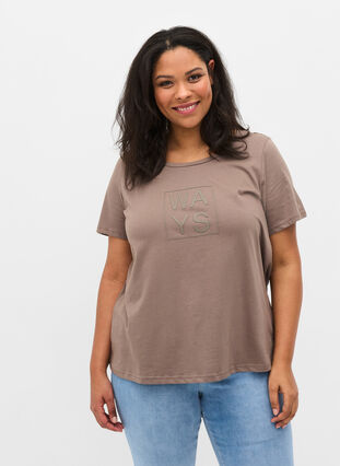 Kurzarm T-Shirt aus Baumwolle mit Aufdruck, Falcon WAYS, Model image number 0