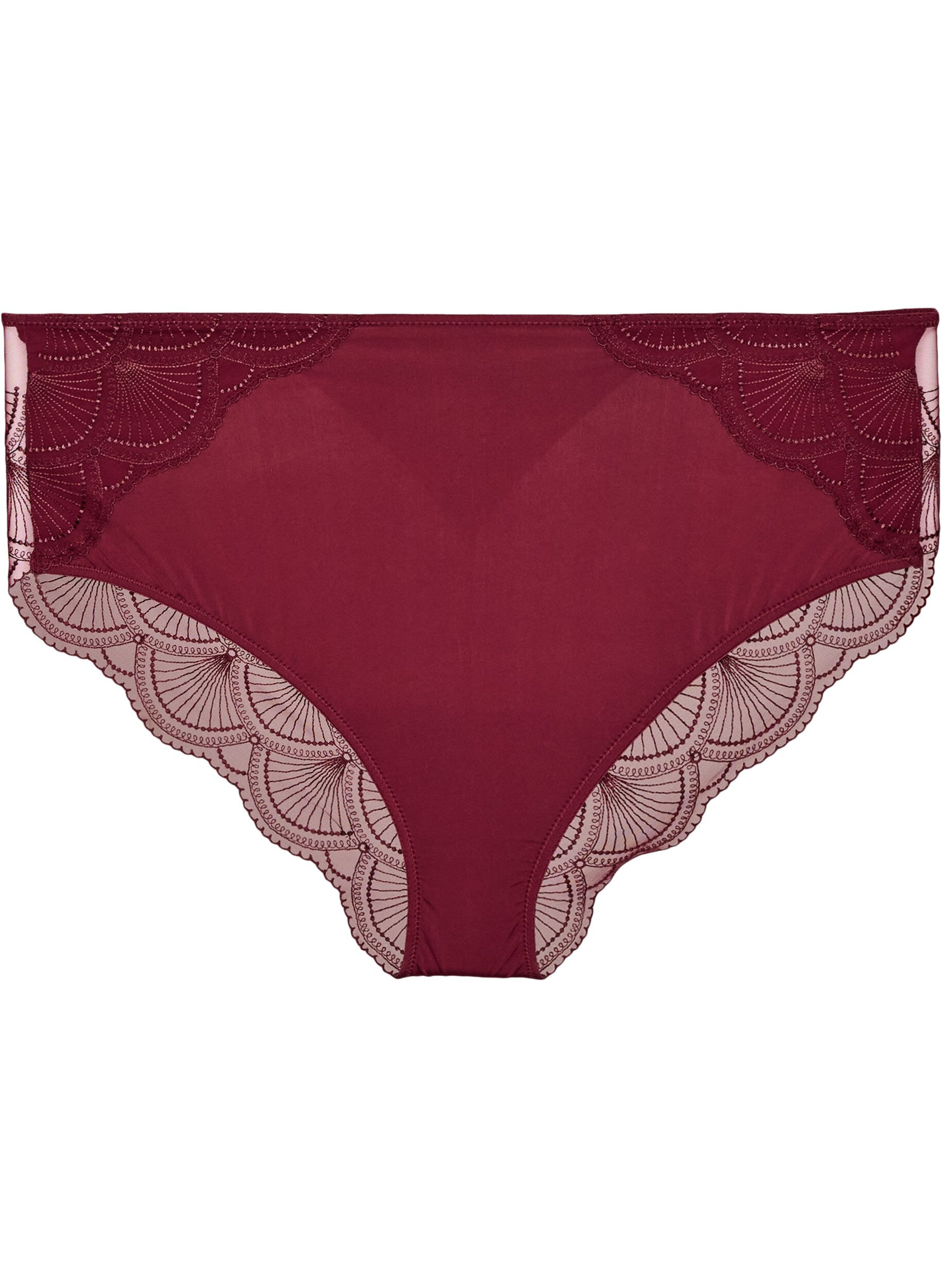 ZizziSlip mit Mesh und besticktem Spitzenbesatz, Rot, Packshot image number 0