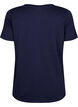 T-Shirt aus Baumwolle mit Textmotiv, Evening Blue w. 58, Packshot image number 1