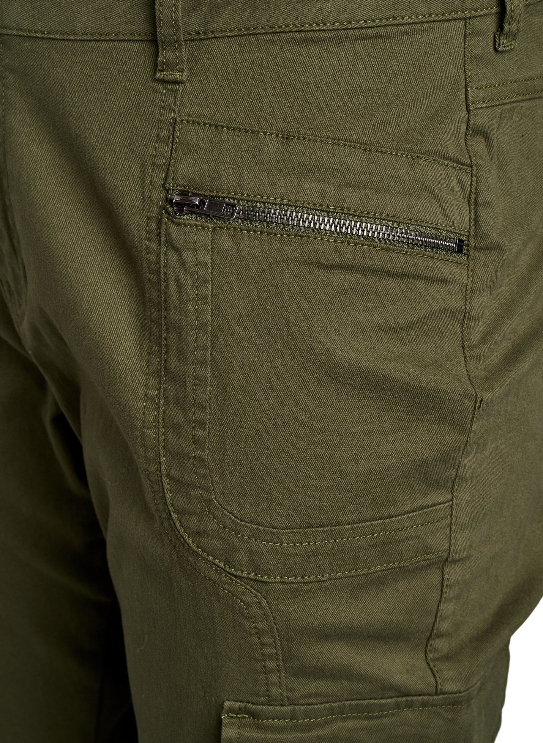 Zizzi Slim fit Hose mit Cargotaschen, Gr&uuml;n, Packshot image number 2