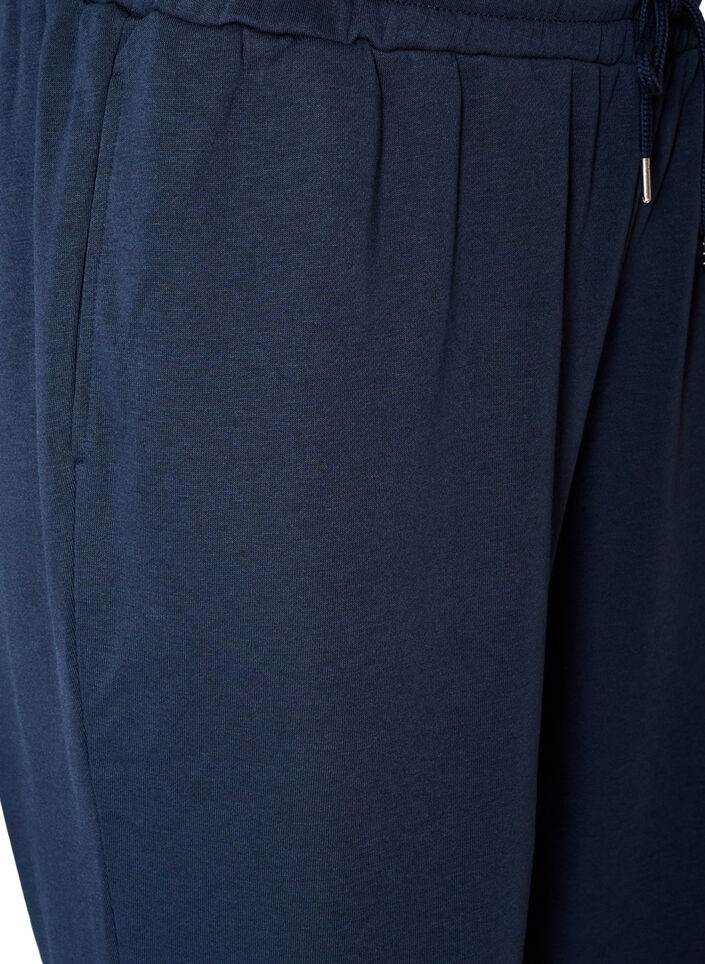 Hoch taillierte Sweatpants mit Kordelzug, Blau, Packshot image number 2