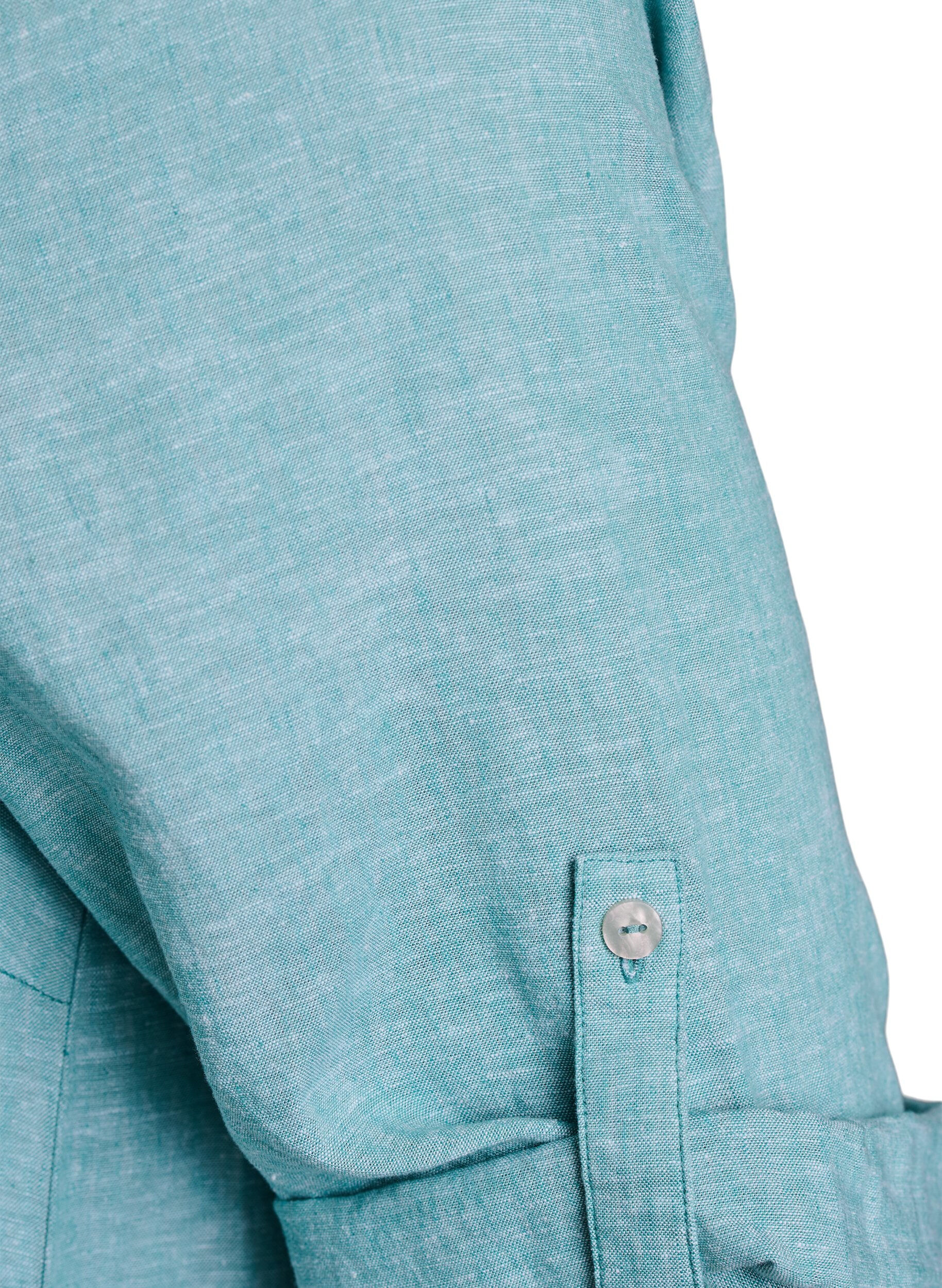 Zizzi Tunika aus Leinen und Viskose mit A-Linie, Gr&uuml;n, Packshot image number 3