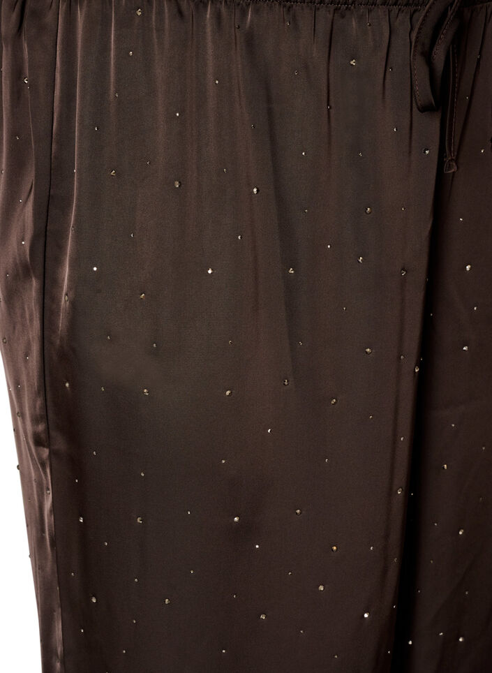 Ballonhose aus Satin mit Strasssteinen, Braun, Packshot image number 2