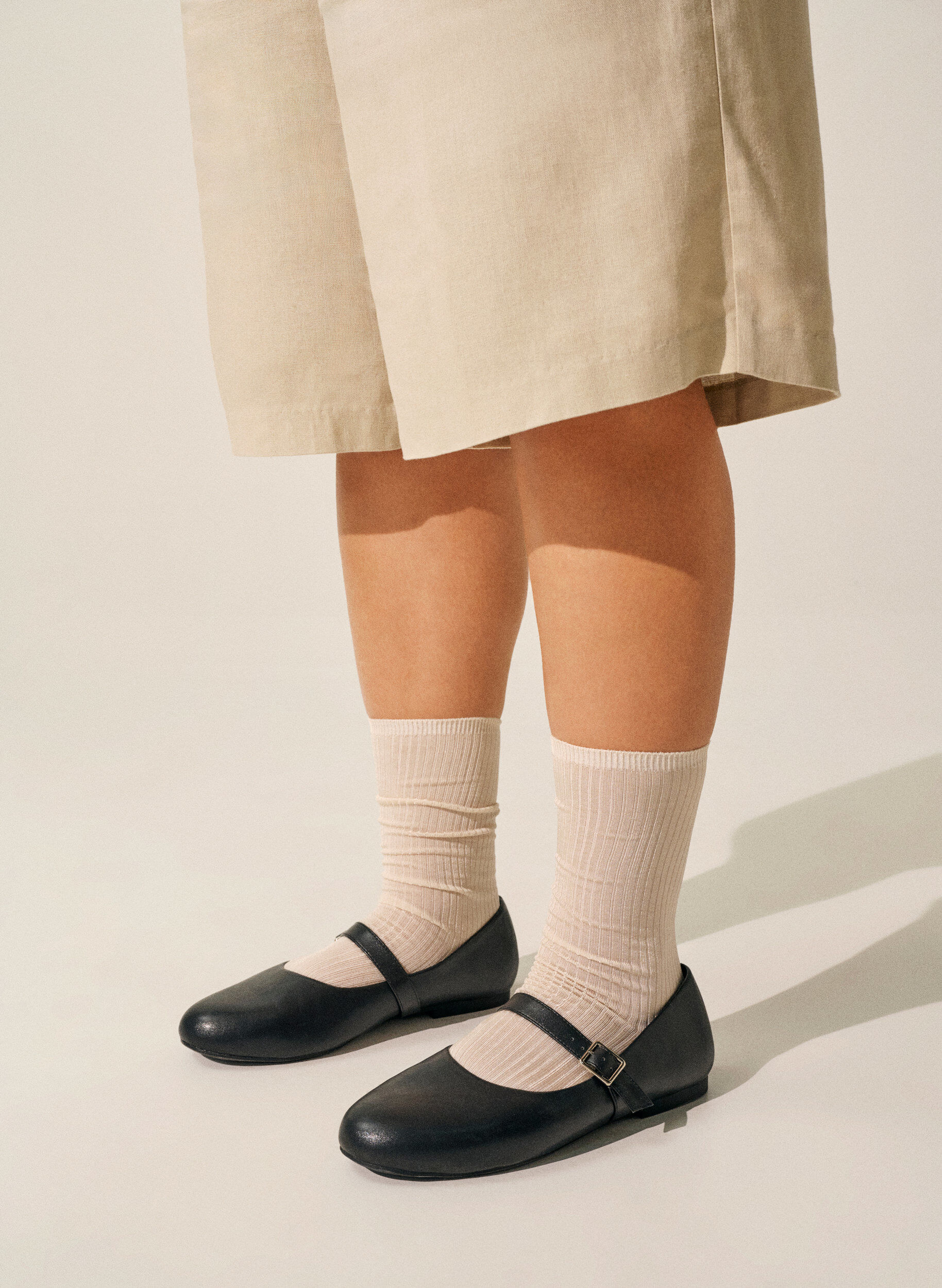 Zizzi Ballerina aus Kunstleder mit Riemchen, Schwarz, Image image number 0