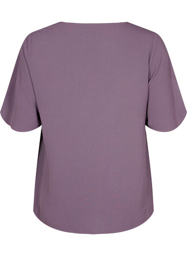 Kurzärmelige Bluse mit A-Form, Vintage Violet, Packshot image number 1