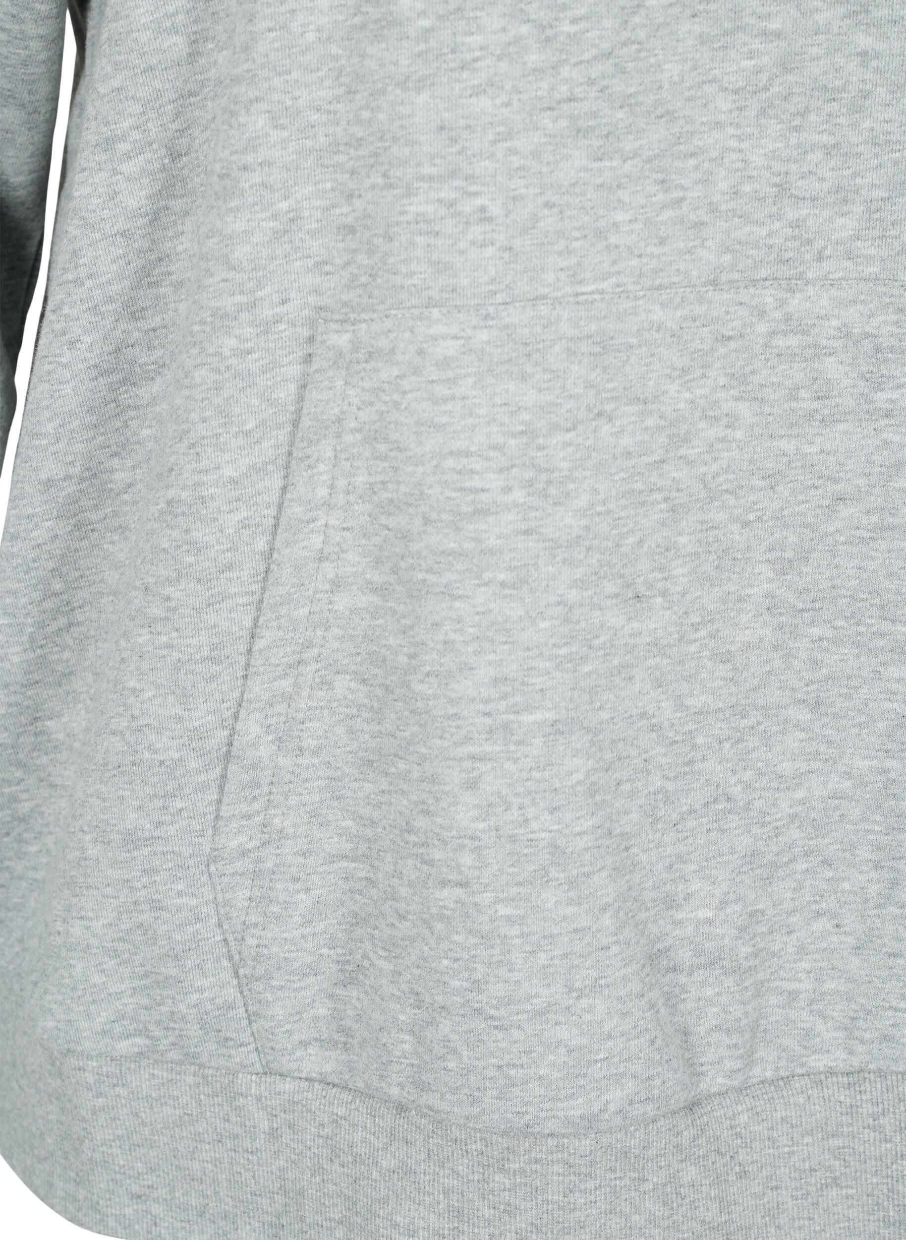 Zizzi Sweat-Hoodie, Light Grey Melange, Packshot image number 3
