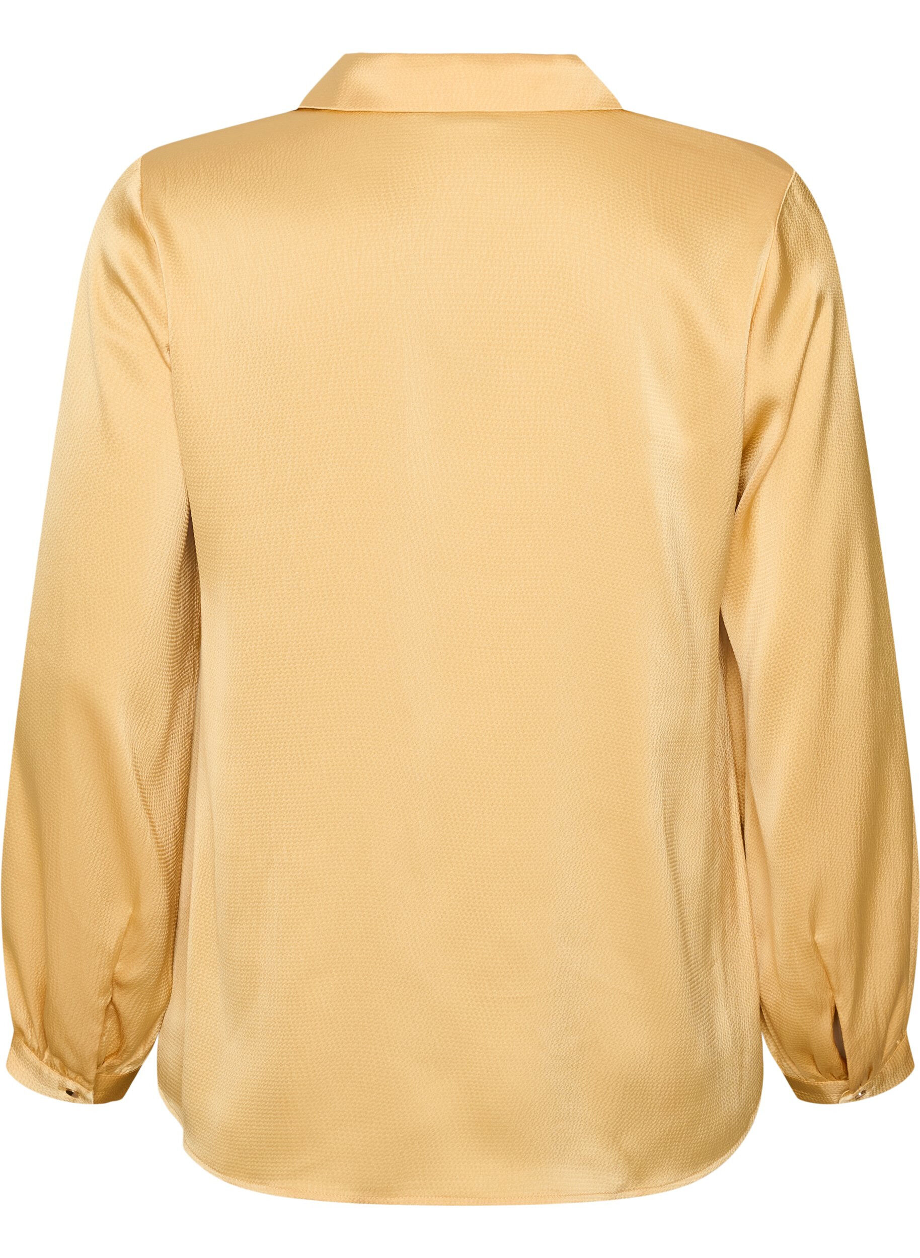 ZizziBluse mit Hemdkragen und V-Ausschnitt, Gelb, Packshot image number 1