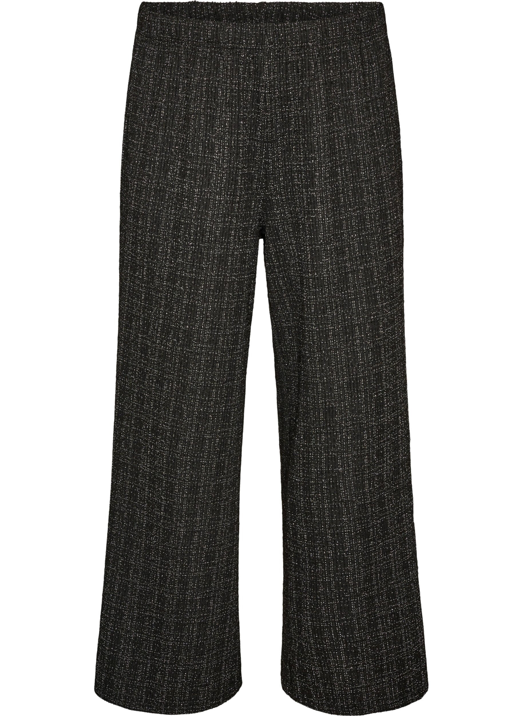 ZizziHose aus Boucl&eacute; mit geradem Bein, Schwarz, Packshot image number 0