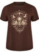 T-Shirt aus Baumwolle mit Frontprint, Braun, Packshot image number 0