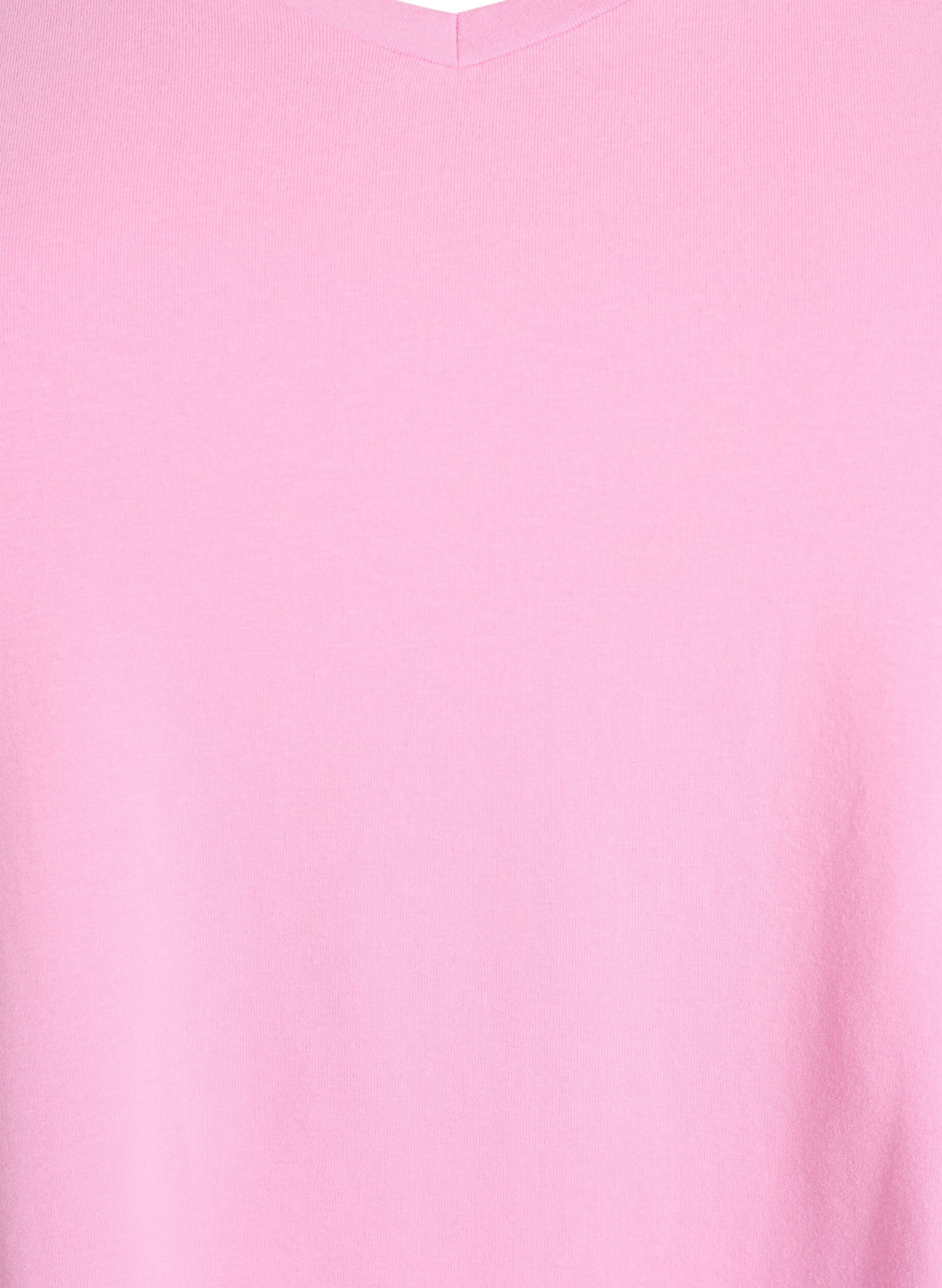 Zizzi Einfarbiges Basic T-Shirt aus Baumwolle, Pink, Packshot image number 2