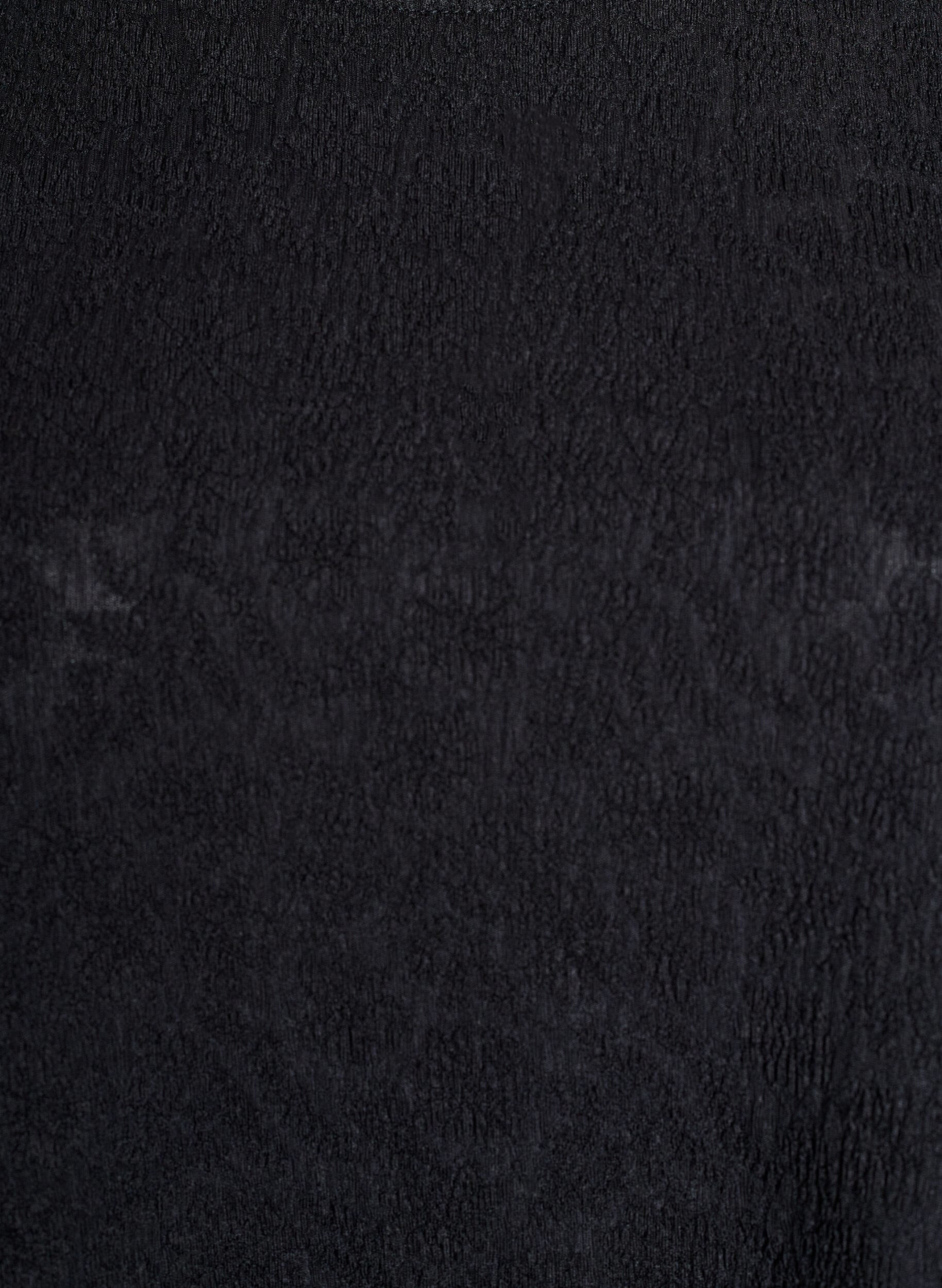 Zizzi Strukturierte Bluse mit kurzen &Auml;rmeln, Schwarz, Packshot image number 2