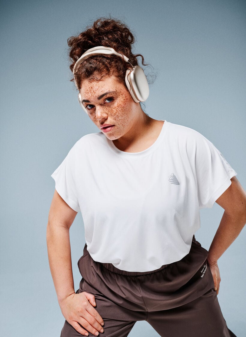 Einfarbiges Trainings-T-Shirt, Wei&szlig;, Image image number 0