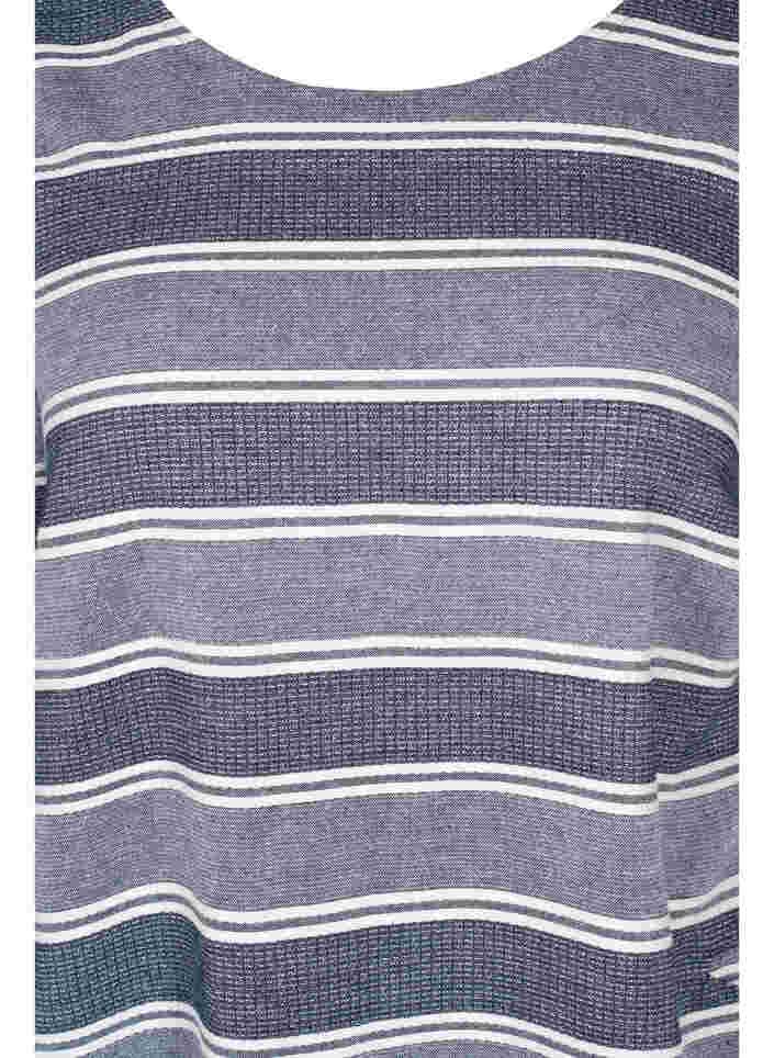 Gestreiftes Kleid mit kurzen Ärmel, Blue Stripe, Packshot image number 2