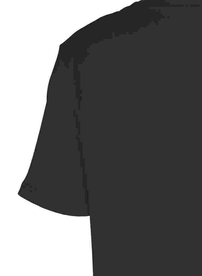 T-Shirt aus Baumwolle mit Rippstruktur, Black, Packshot image number 3