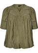 Bluse aus Viskose mit Biesen und Ballon&auml;rmeln, Gr&uuml;n, Packshot image number 0
