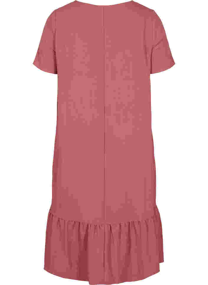 Kurzarm Viskosekleid mit V-Ausschnitt, Withered Rose, Packshot image number 1