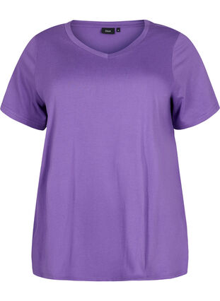Kurzärmeliges T-Shirt mit A-Linie, Deep Lavender, Packshot image number 0