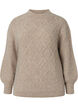 Gemusterter Strickpullover mit Rollkragen, Simply Taupe Mel., Packshot image number 0