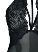 Neckholder-Bodystocking mit Spitze und Strings, Black, Packshot image number 2